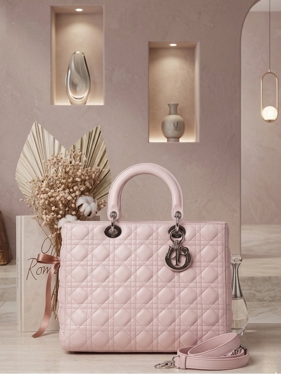 Dior Handbags - Christian Dior Lady Dior Blush Quilted Satchel -FREE COA